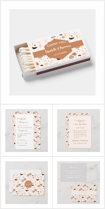 Terrazzo Abstract Earthy Modern Wedding Suite