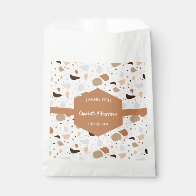 Terrazzo Abstract Modern Wedding Favor Bag (Front)