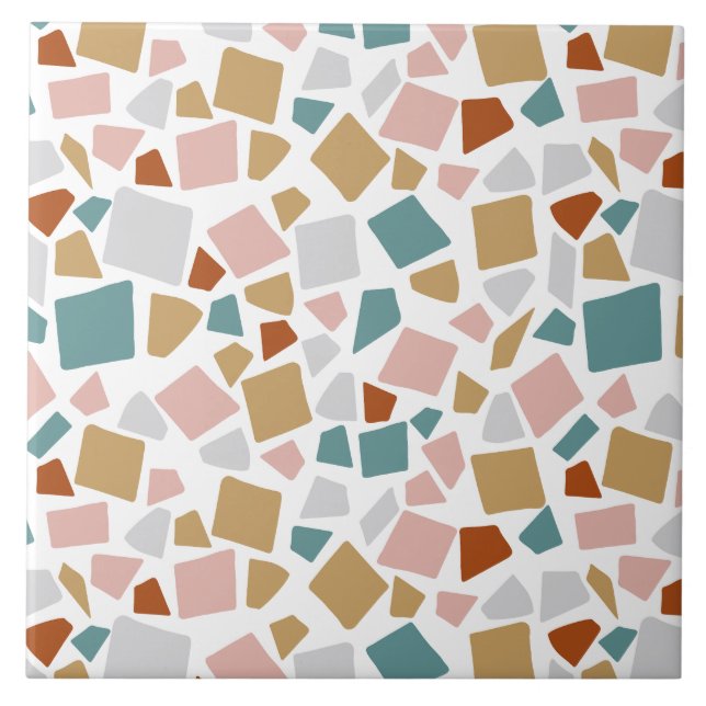Terrazzo Abstract  Pattern  Ceramic Tile (Front)
