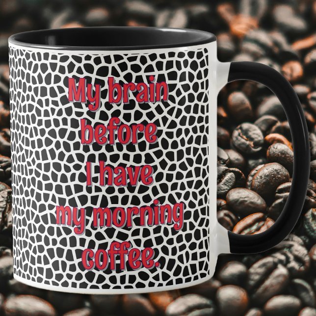 Terrazzo-Black-Funny Mug for Coffee Addict (Funny Mug for Coffee Addict - Black Terrazzo - by Leapfroglisics shop)