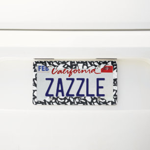 Terrazzo Black & White License Plate Frame