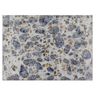 Terrazzo - Blue Agate and gold on marble #1 Cutting Board