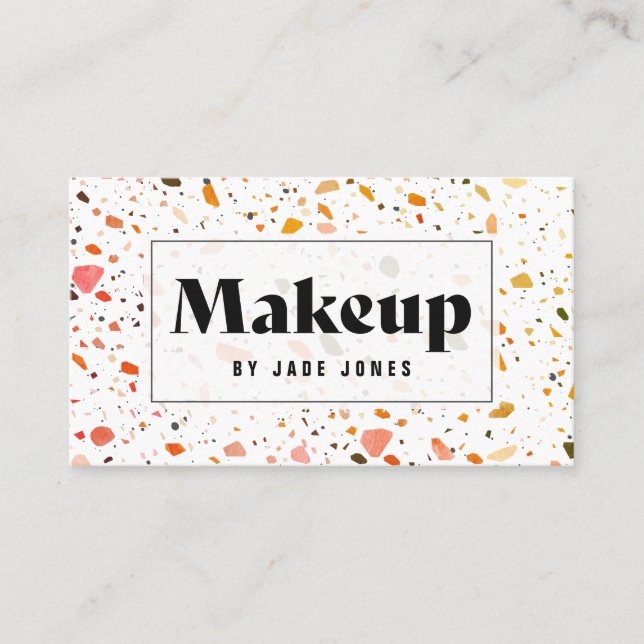 Terrazzo Bold Makeup Artist Cosmetologist Business Card (Front)