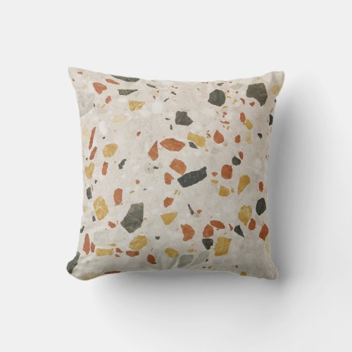 Terrazzo Colorful Concrete Pattern Design Throw Pillow