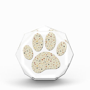 Terrazzo Dog Pawprint Pattern Art Acrylic Award