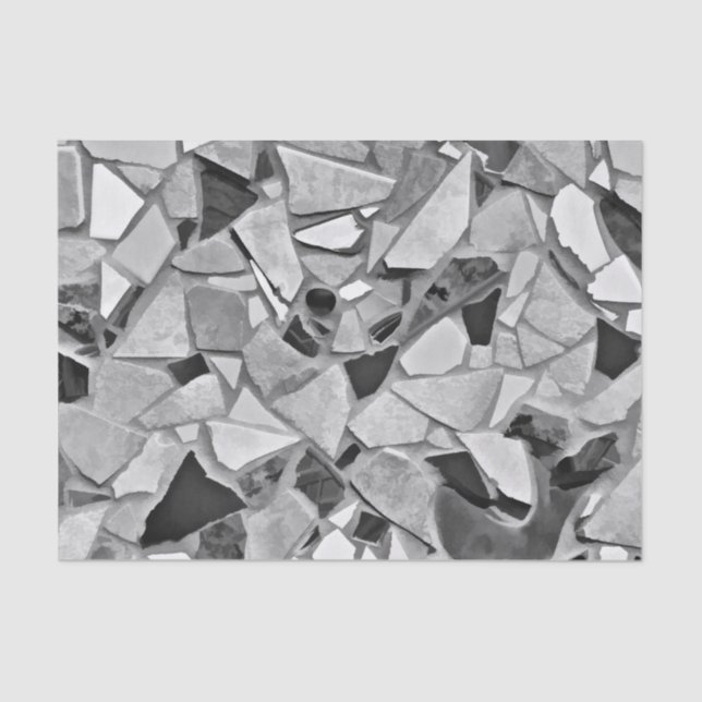 Terrazzo Elegant Black White Gray Pattern Design Tissue Paper (Front)