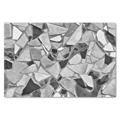 Terrazzo Elegant Black White Gray Pattern Design Tissue Paper