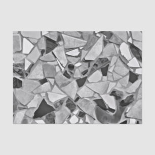 Terrazzo Elegant Black White Gray Pattern Design Tissue Paper