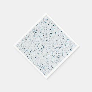 Terrazzo Elegant Teal Blue Green White Grey Retro Napkins