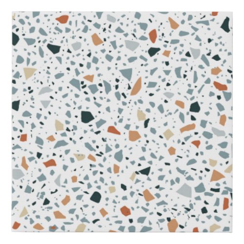 Terrazzo floor marble seamless hand crafted patter faux canvas print