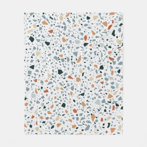 Terrazzo floor marble seamless hand crafted patter fleece blanket