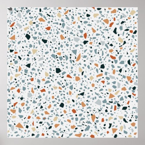 Terrazzo floor marble seamless hand crafted patter poster