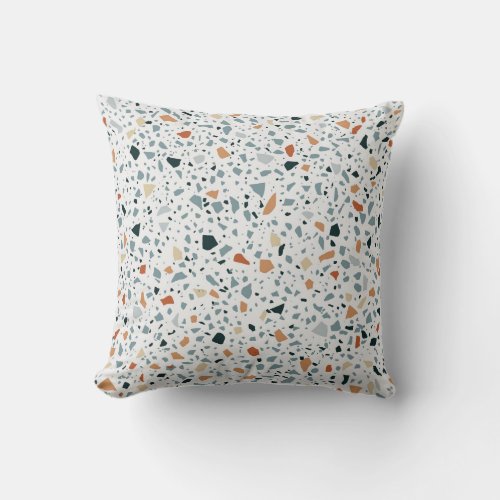 Terrazzo floor marble seamless hand crafted patter throw pillow