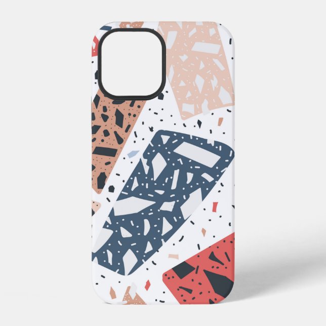 Terrazzo floor marble seamless hand drawn pattern  iphone case (Back)