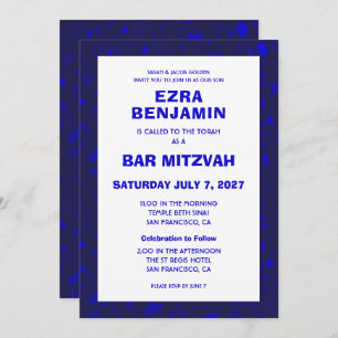 Terrazzo Hand Drawn Custom Bar Bat Mitzvah Invitation