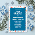 Terrazzo Hand Drawn Custom Bar Bat Mitzvah Invitation<br><div class="desc">Perfect card to announce a bat mitzvah, bar mitzvah or other Jewish celebration! Hand made terrazzo pattern for you on the front and back side! FULLY CUSTOMIZABLE! Click on “Personalize” above to edit the text. Click "edit using design tool" to adjust the fonts, colors and placements and to delete the...</div>