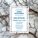 Terrazzo Hand Drawn Custom Bar Bat Mitzvah Invitation<br><div class="desc">Perfect card to announce a bat mitzvah, bar mitzvah or other Jewish celebration! Hand made terrazzo pattern for you on the front and back side! FULLY CUSTOMIZABLE! Click on “Personalize” above to edit the text. Click "edit using design tool" to adjust the fonts, colors and placements and to delete the...</div>