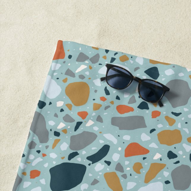 Terrazzo In Blue Beach Towel (In Situ)