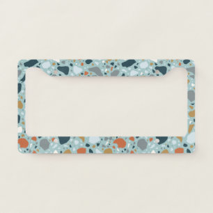 Terrazzo In Blue License Plate Frame