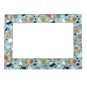 Terrazzo In Blue Magnetic Frame
