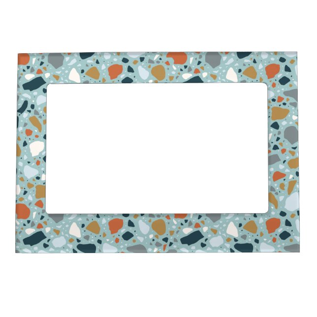 Terrazzo In Blue Magnetic Frame (Front)