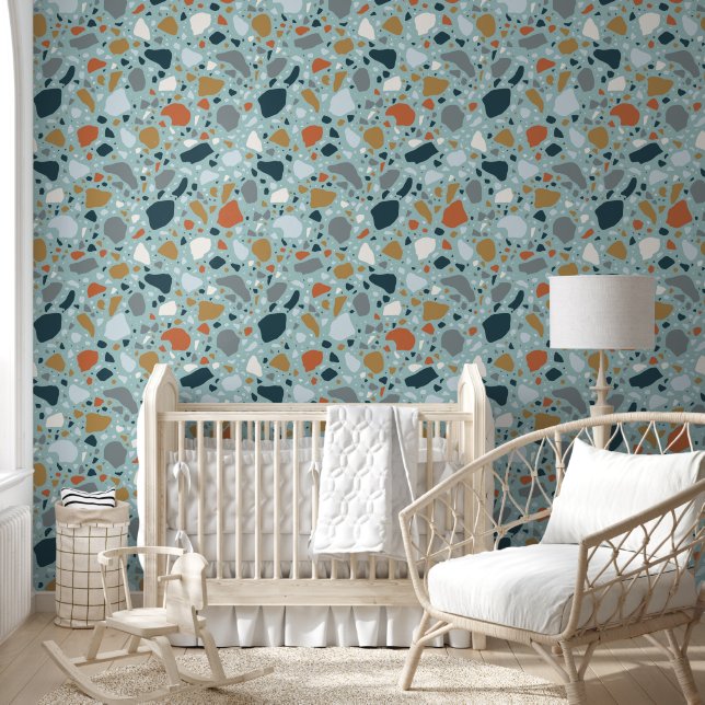 Terrazzo In Blue Wallpaper (Kids)