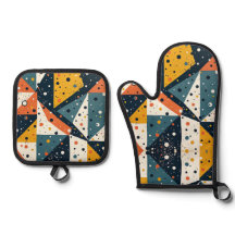 Terrazzo Inspired Oven Mitt and Pot Holders