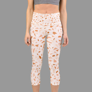 Terrazzo Modern Abstract Terracotta Capri Leggings