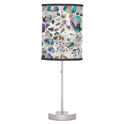 Terrazzo _ Mosaic Abalone Pearl and Gold 3 Table Lamp