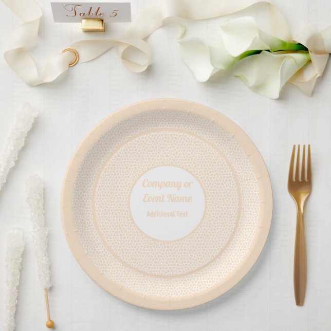 Terrazzo - Orange Peach - 9 inch Round Paper Plates (Wedding)