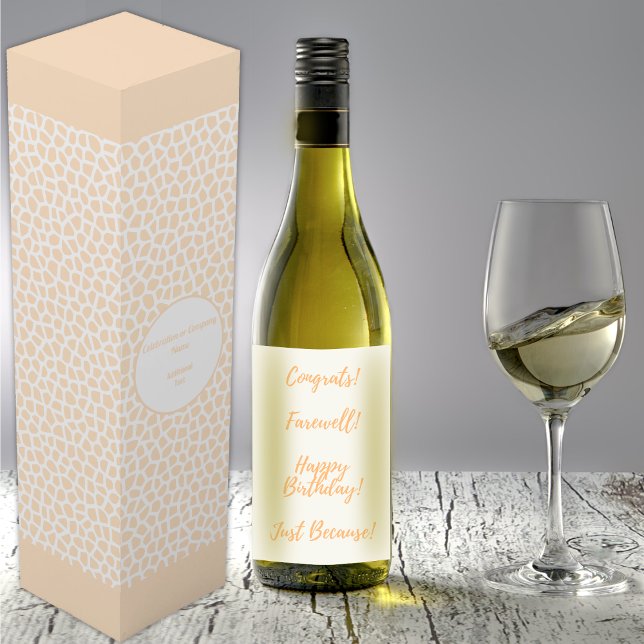 Terrazzo - Orange Peach and White Wine Box (Terrazzo - Orange Peach and White Wine Box - bottle of wine - by Leapfroglisics Shop)