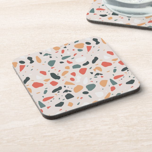 Terrazzo Pattern Beverage Coaster (Left Side)