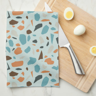 Terrazzo Pattern Blue Kitchen Towel