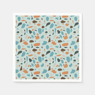 Terrazzo Pattern Blue Napkins