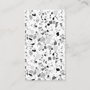 Terrazzo pattern business cards black white