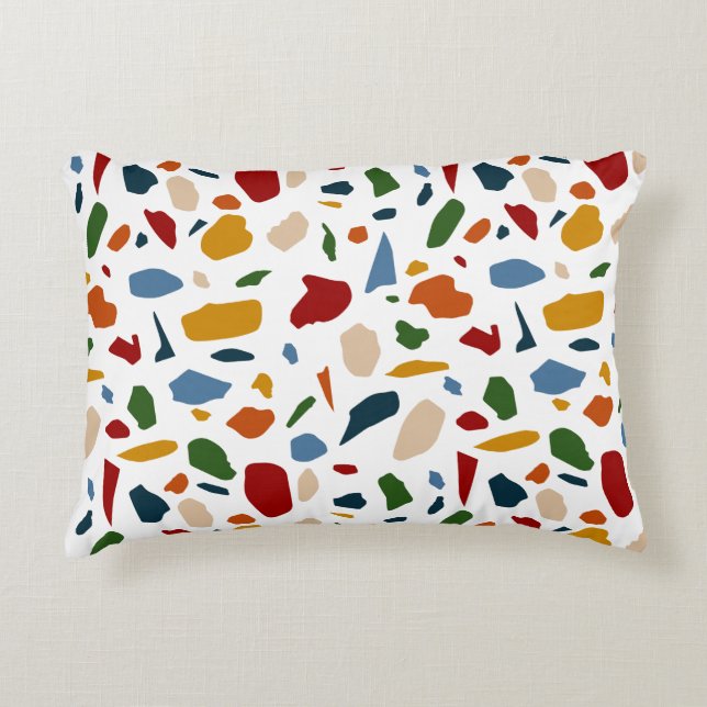 Terrazzo Pattern Colorful Accent Pillow (Front)