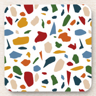 Terrazzo Pattern Colorful Beverage Coaster