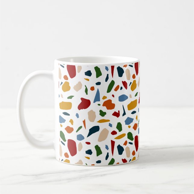Terrazzo Pattern Colorful Coffee Mug (Left)