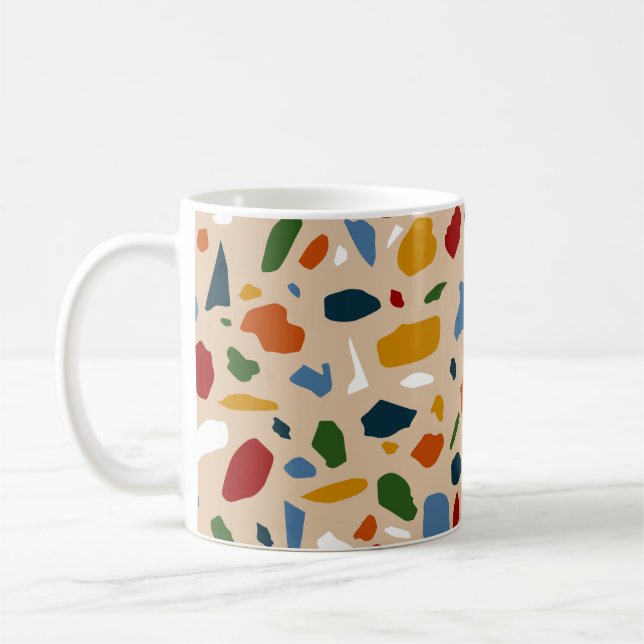 Terrazzo Pattern Colorful Coffee Mug (Left)