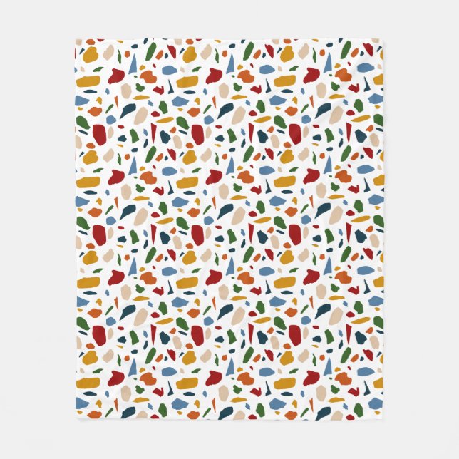 Terrazzo Pattern Colorful Fleece Blanket (Front)