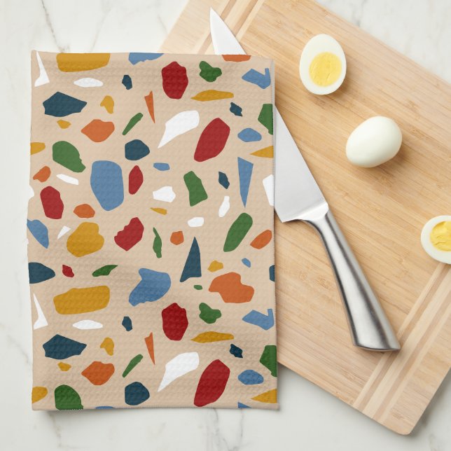 Terrazzo Pattern Colorful Kitchen Towel (Quarter Fold)