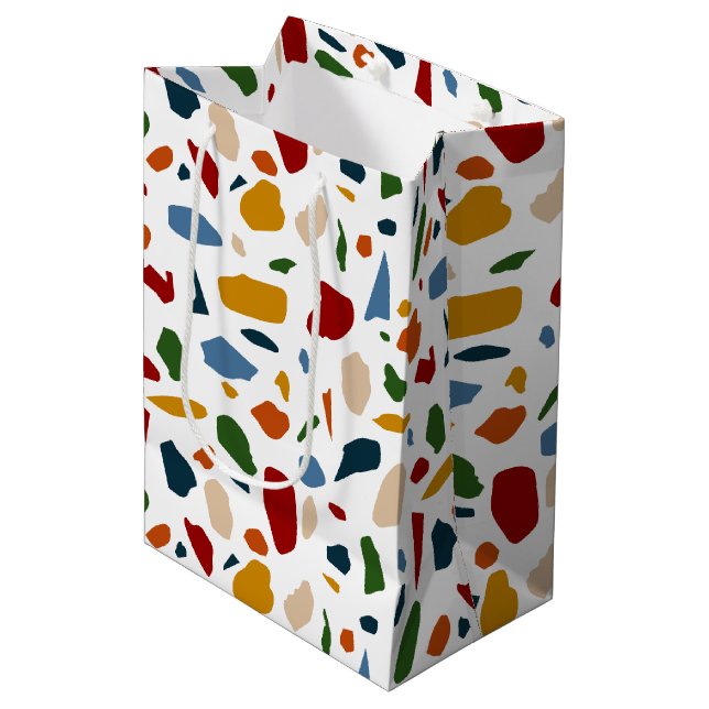 Terrazzo Pattern Colorful Medium Gift Bag (Front Angled)