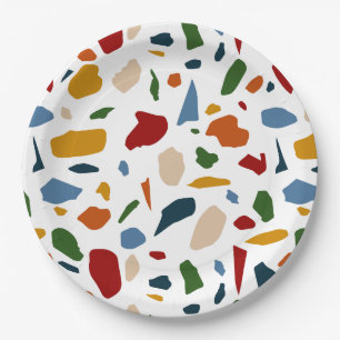Terrazzo Pattern Colorful Paper Plates