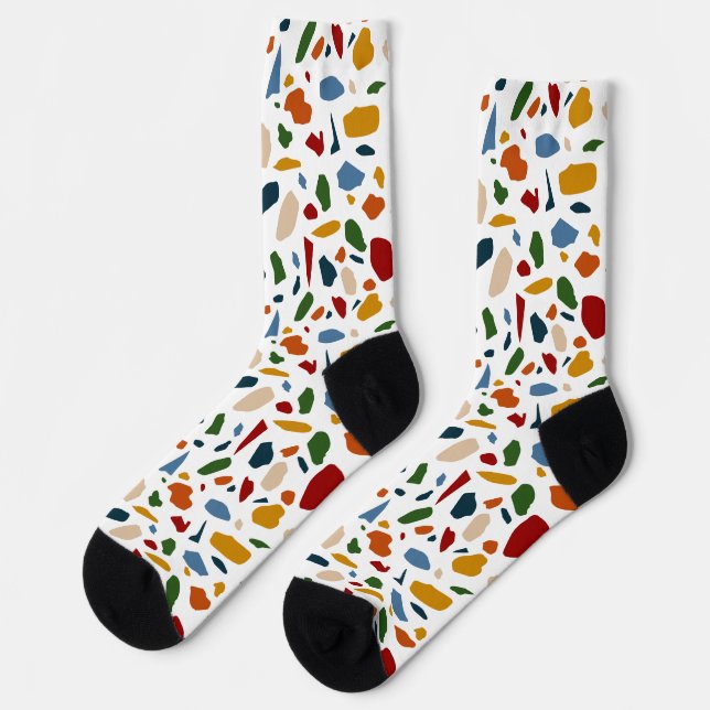 Terrazzo Pattern Colorful Socks (Left)