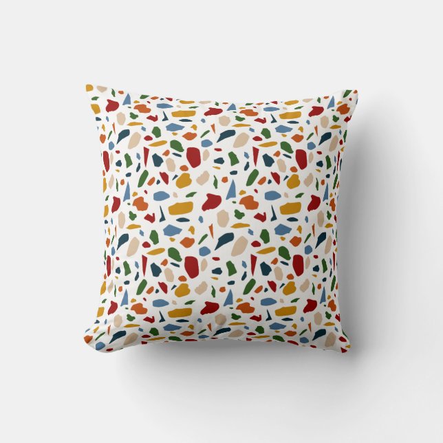Terrazzo Pattern Colorful Throw Pillow (Front)