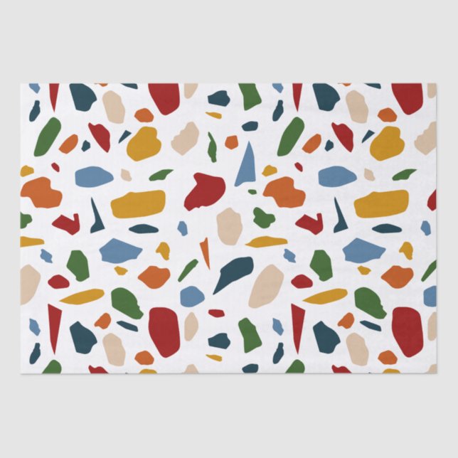 Terrazzo Pattern Colorful Tissue Paper (Front)