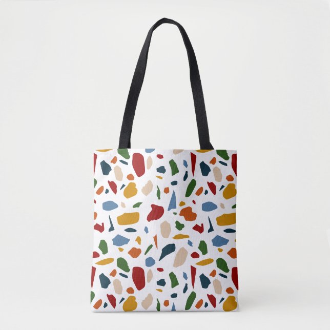 Terrazzo Pattern Colorful Tote Bag (Front)