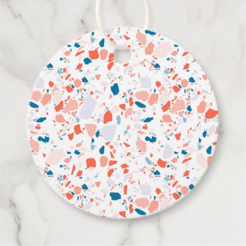 Terrazzo Pattern Hand Drawn Minimal Double Side Favor Tags