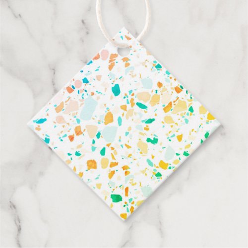 Terrazzo Pattern Hand Drawn Minimal Double Side Favor Tags