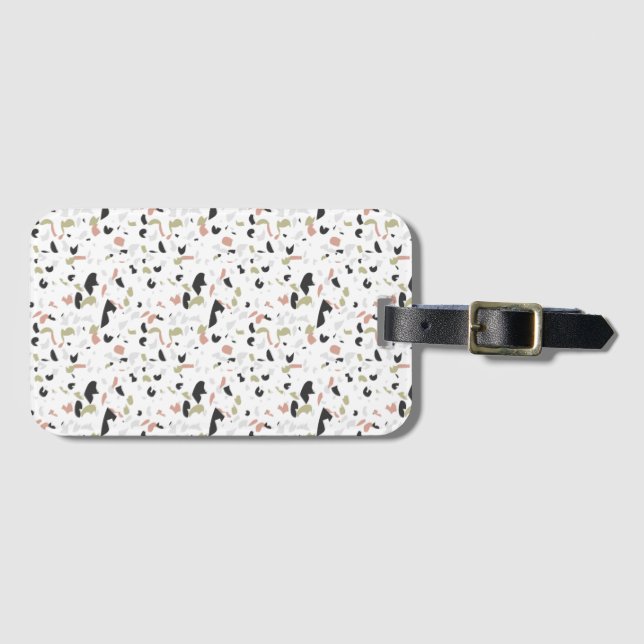 Terrazzo Pattern Luggage Tag (Front Horizontal)